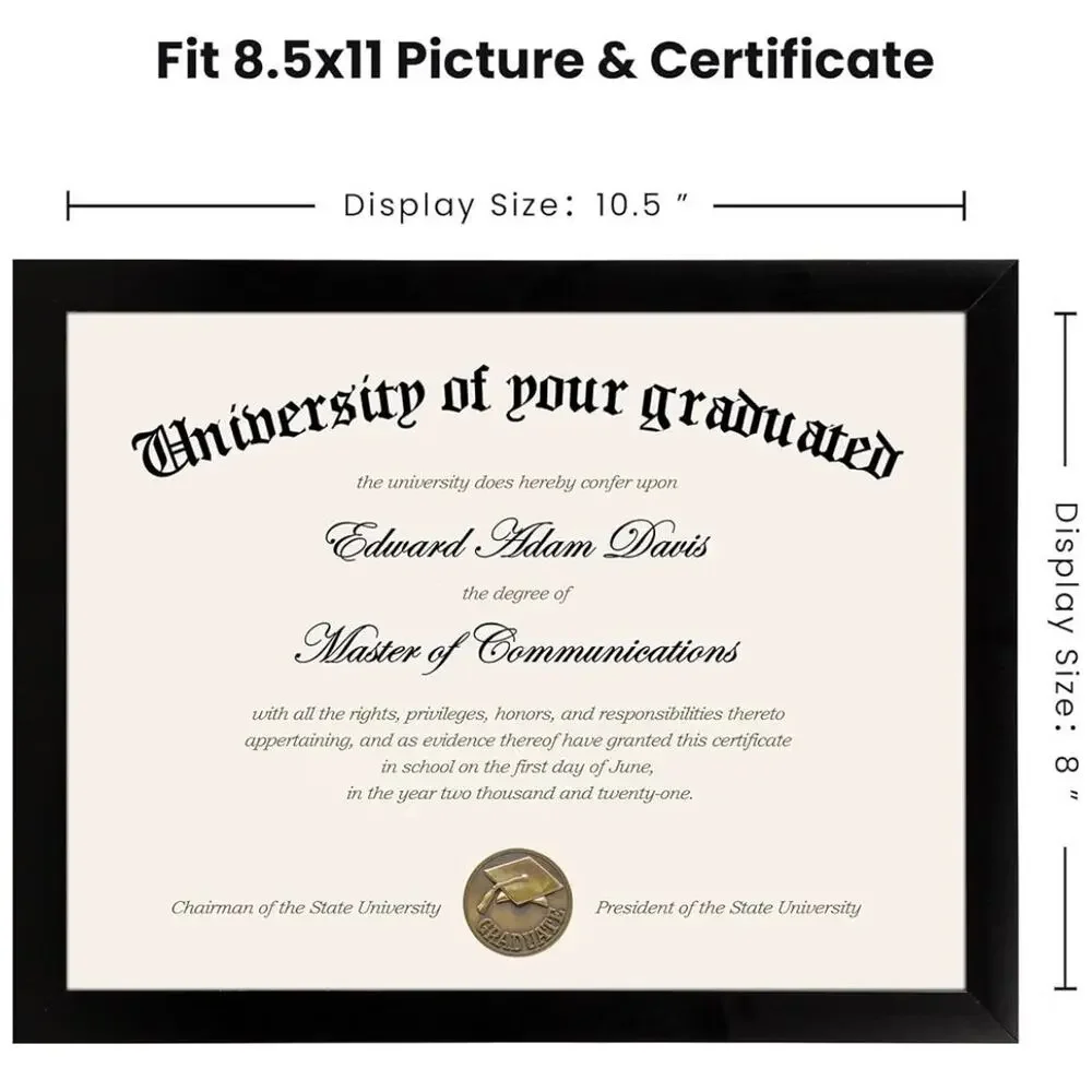 upsimples 8.5 x 11 Certificate Frames Black 5 Pack